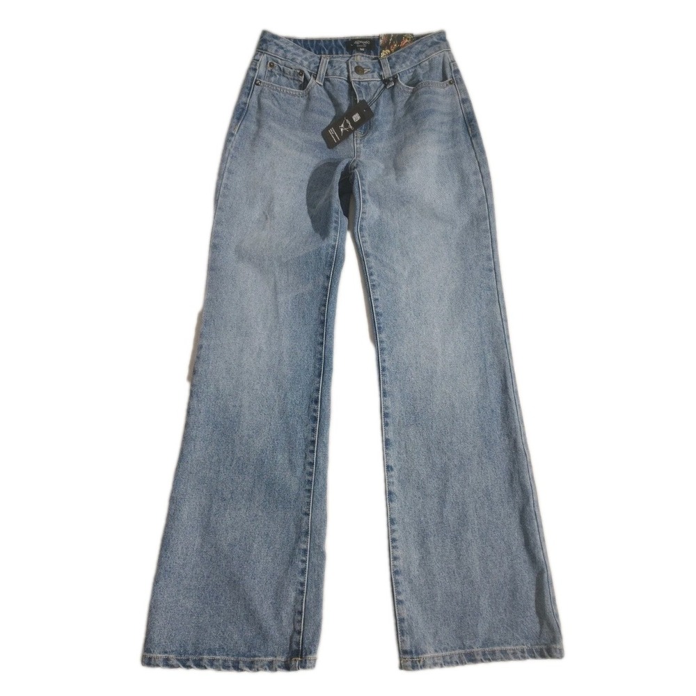 Ed Hardy Women's Multi Tattoo Baggy jean Blue Sz 26 Light Wash #WEHD8100-3
